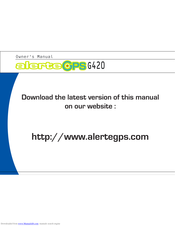 ALERTEGPS G420 Owner's Manual