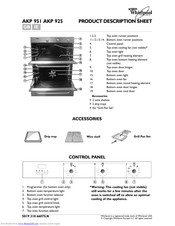 Whirlpool AKP 951 Product Description Sheet
