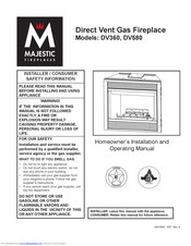 Majestic fireplaces DV580 Homeowner's Installation And Operating Manual