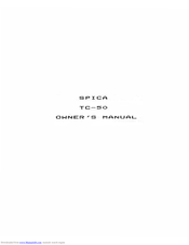 Spica TC-50 Owner's Manual