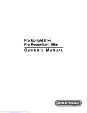 Star trac Pro Recumbent Bike Manuals 