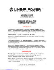 Linear Power 2202IQ Owner's Manual And Installation Manual
