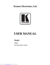 Kramer VP-26 User Manual
