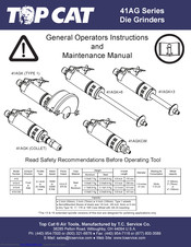 TOP CAT 41AGK+3 General Operators Instructions And Maintenance Manual
