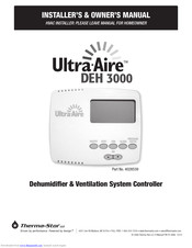 Therma-Stor Ultra Aire DEH 3000 Installer's And Owner's Manual