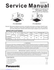 Panasonic Whisper Green FV-08VKS1 Service Manual