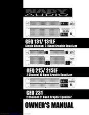 Nady Audio GEQ 215LF Owner's Manual