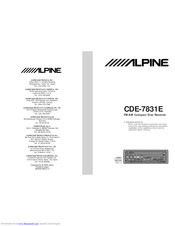 Alpine CDE-7831E Owner's Manual
