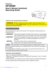 Hitachi CP-RX80 - XGA LCD Projector User Manual