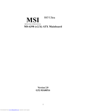 MSI 845 Ultra-AR Technical Manual