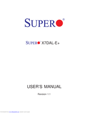 Supero X7DAL-E+ User Manual