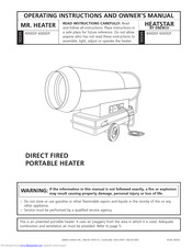 Mr. Heater heatstar 4000DF Operating Instructions And Owner's Manual