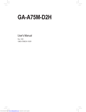 Gigabyte GA-A75M-D2H User Manual