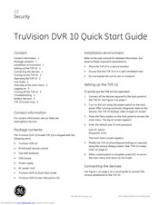 GE TruVision DVR 10 Quick Start Manual
