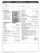 Mitsubishi electric PUMY-P36NHMU-BS Manuals | ManualsLib