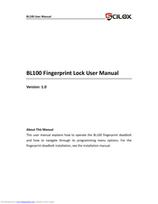 Scilox BL100 User Manual