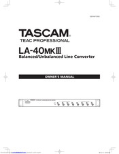 Tascam LA-40MKIII Owner's Manual