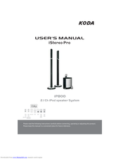 KODA iStereo Pro iP800 User Manual