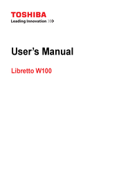 Toshiba Libretto W100 User Manual