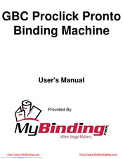 GBC GBC Proclick Pronto User Manual