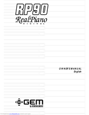 GEM Real Piano RP90 Owner's Manual