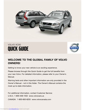 Volvo XC90 2008 Quick Manual