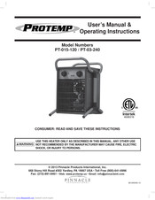Protemp PT-015-120 User's Manual & Operating Instructions
