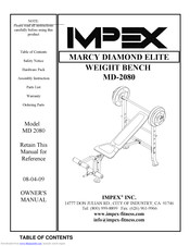 Impex MARCY DIAMOND ELITE MD-2080 Owner's Manual