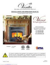 Valcourt FP9 Versailles Installation And Operation Manual