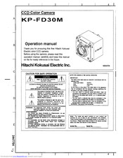 Hitachi Kokusai Electric KP-FD30M Operation Manual