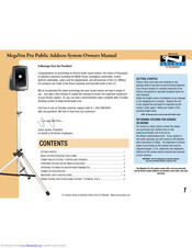 Anchor MegaVox Pro Owner's Manual