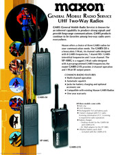 Maxon GMRS-50 Specfications