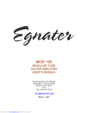 Egnater MOD 100 User Manual
