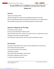 MyDepots B Series User's Installation And Operation Manual