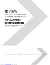 ID View IV-400TX-SN-CD Installation & Operation Manual