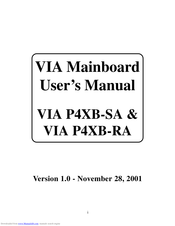 VIA Technologies VIA P4XB-SA User Manual