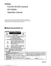 Hitachi KP-HD20A Operation Manual