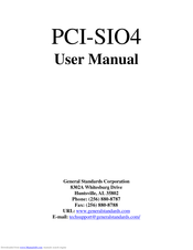 General Standards Corporation PCI-SIO4 User Manual