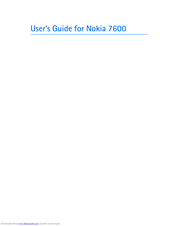 Nokia 7600 - Cell Phone 29 MB User Manual