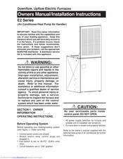 Nordyne E2EB023H Owner's Manual & Installation Instructions