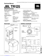 Jbl TR125 Technical Manual