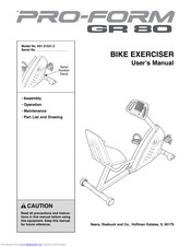 Pro-Form GR 80 User Manual