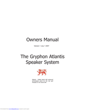 Gryphon Speaker System Owner's Manual