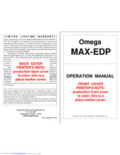 Omega MAX-EDP Operation Manual