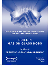 Delonghi DEGH60BG Installation And Service Instructions Use And Care Instructions