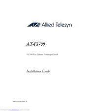 Allied Telesis AT-FS709 Installation Manual