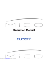 MICO audient Operation Manual