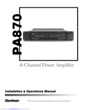 Gentner PA870 Installation & Operation Manual