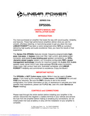 Linear Power DPS500 Owner's Manual And Installation Manual