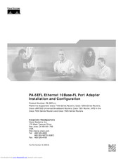 Cisco PA-5EFL= Installation And Configuration Manual